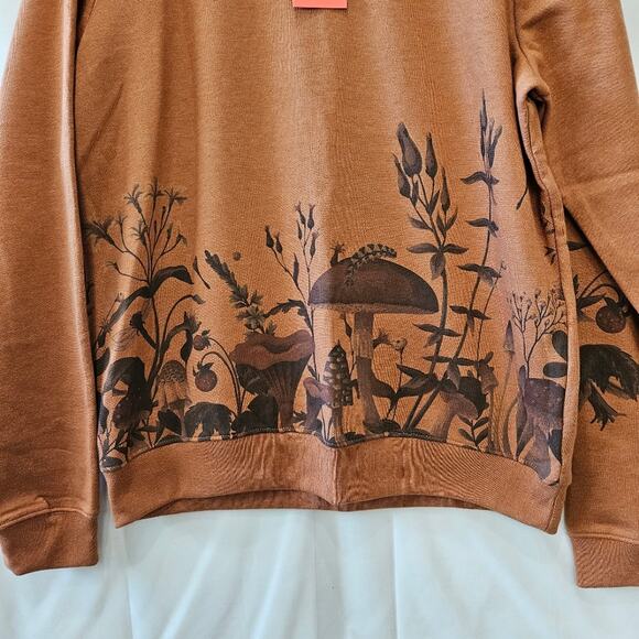 Blind Rooster Blessed Mushroom Pullover Sweatshirt Burnt Orange Large - Picture 5 of 9
